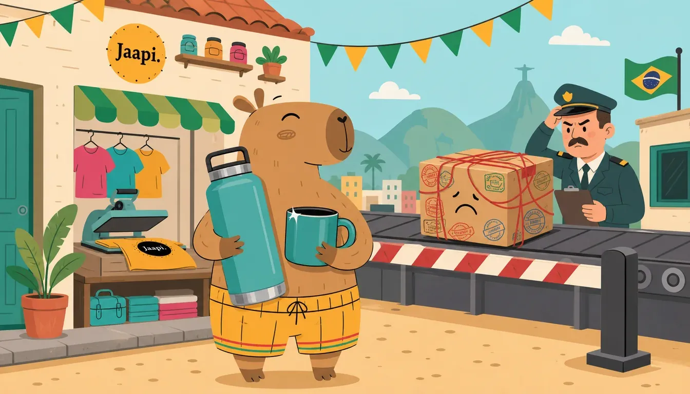 Illustration for How to ship swag to Brazil (even our mascot is local)