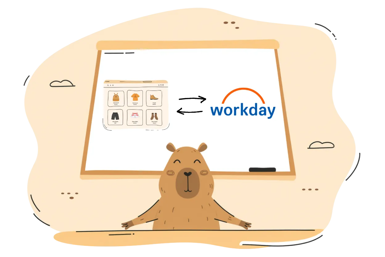 Illustration for Workday swag integration: automate onboarding, offboarding, and employee gifts from your HRIS