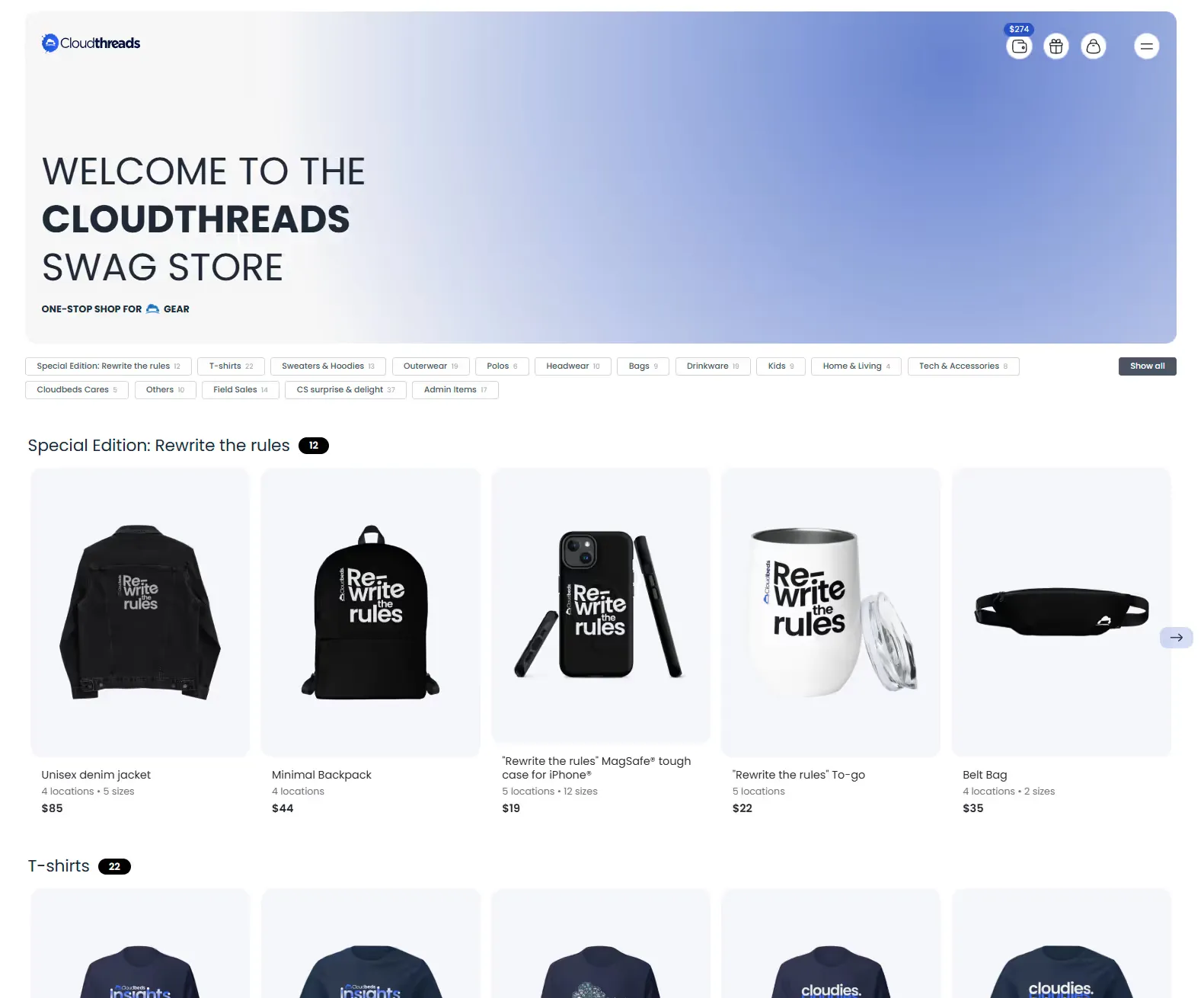 Cloudbeds swag store powered by Jaapi