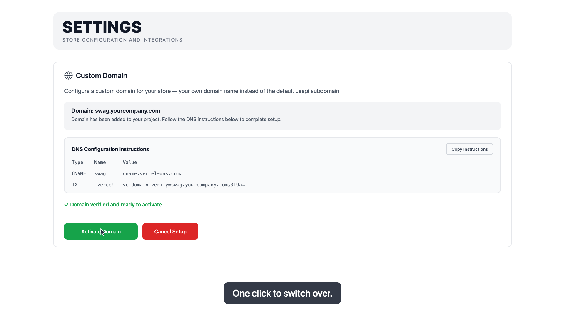 Your store, your domain