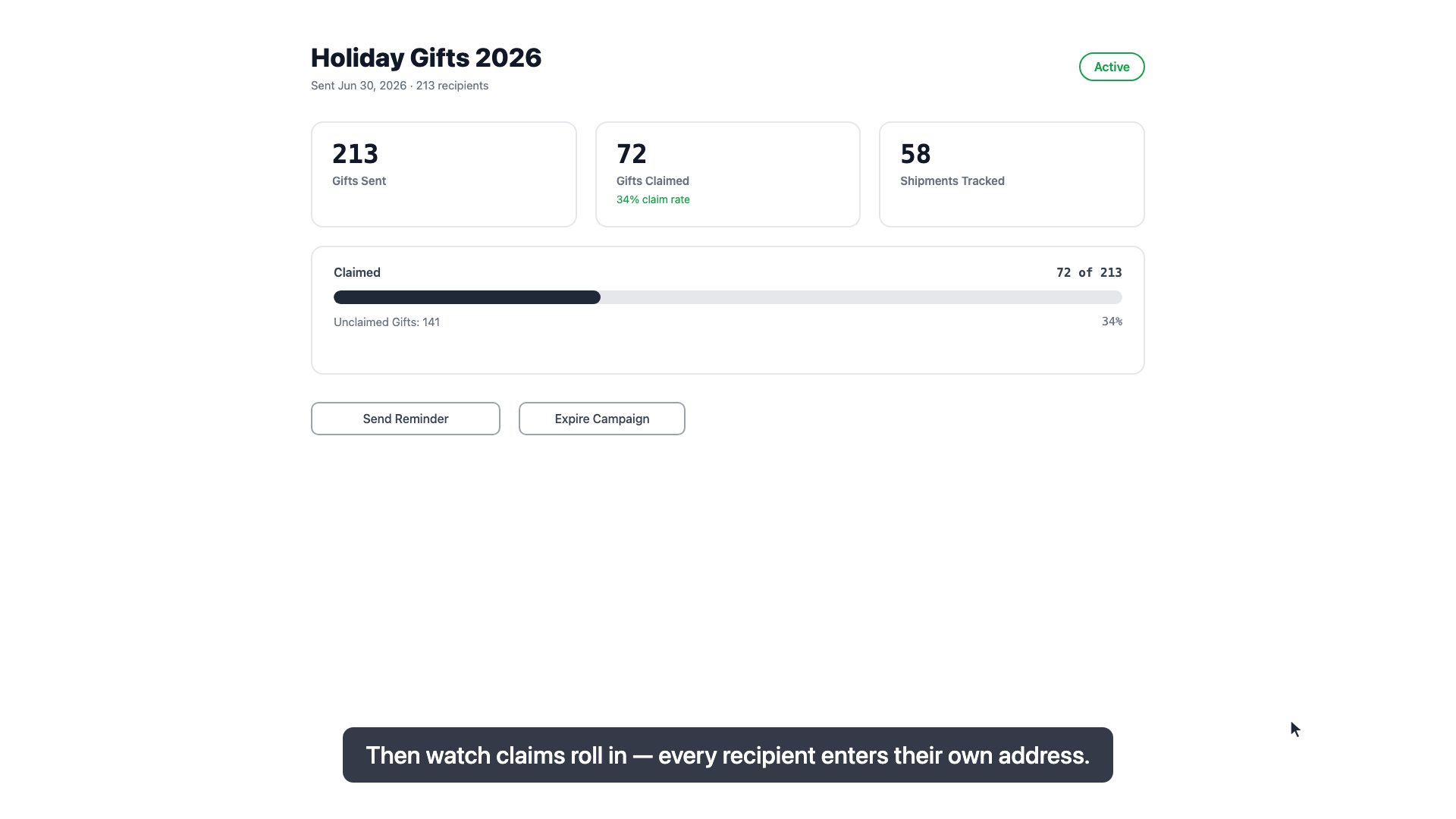 Bulk gifting with campaigns
